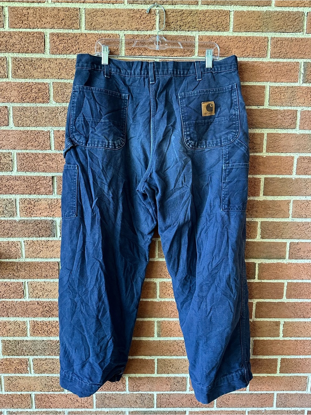 Carhartt R111 MDT Flannel Lined Dungaree Work Pants 38x30 Midnight Blue